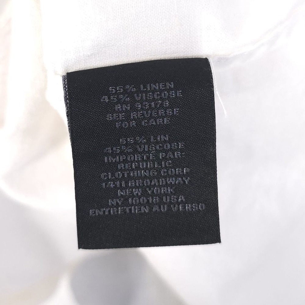 MAGASCHONI Mens New XXL Shirt Button Down EUROPEAN Linen Blend White GM50108M - Picture 12 of 13